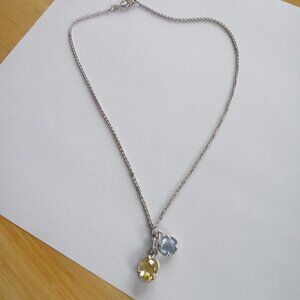 JUDITH RIPKA 925 BLUE TOPAZ AND CITRINE  NECKLACE